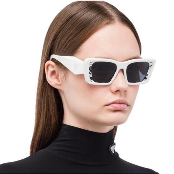 NEW PRADA PR 08YS 02V-5S0 SUNGLASSES PRADA PR08YS WHITE NEW SUNGLASSES PR08YSF - Picture 2 of 11